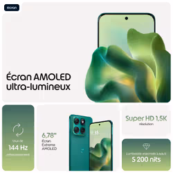 Motorola edge 70 fusion 17,2 cm (6.78") Double SIM Android 16.0 5G USB Type-C 8 Go 256 Go 5200 mAh Vert - Vue supplémentaire 8