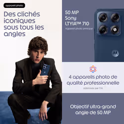 Motorola edge 70 pro 17,2 cm (6.78") Double SIM Android 16.0 5G USB Type-C 12 Go 512 Go 6500 mAh Bleu foncé - Vue supplémentaire 7