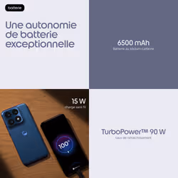 Motorola edge 70 pro 17,2 cm (6.78") Double SIM Android 16.0 5G USB Type-C 12 Go 512 Go 6500 mAh Bleu foncé - Vue supplémentaire 8