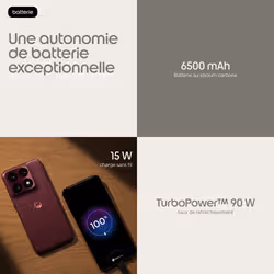 Motorola edge 70 pro 17,2 cm (6.78") Double SIM Android 16.0 5G USB Type-C 12 Go 512 Go 6500 mAh Bordeaux - Vue supplémentaire 4