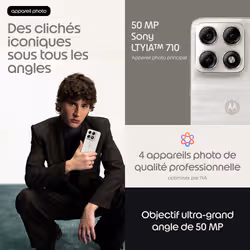 Motorola edge 70 pro 17,2 cm (6.78") Double SIM Android 16.0 5G USB Type-C 12 Go 512 Go 6500 mAh Blanc - Vue supplémentaire 7