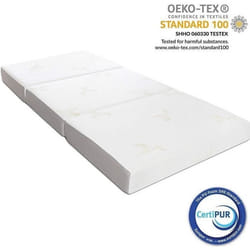 Milliard Matelas Futon de 10 cm Dépaisseur Pliable en Trois Parties-Matelas Pliant avec une Housse Amovible Ultra-Douce et une Base