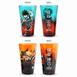 Bem's SA My Hero Academia, Multicolore, Verre, 2 pièce(s), Rond, 450 ml