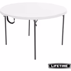 Lifetime Kunststoff Klapptisch | Runder Klapptisch | Weiß | Ø 122x74 cm Vielseitig einsetzbar, blitzschnell auf- und abgebaut ...
