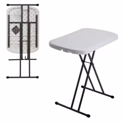 Lifetime Table de pique-nique Blanc Acier HDPE 66 x 71 x 46 cm