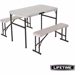 Lifetime - Ensemble Camping avec Table Pique-nique et Bancs pliants