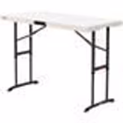 Table pliante - LIFETIME - Standard - 122 x 86 x 61 cm - Couleur Crème - Résine Plastique