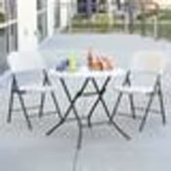 Table de jardin - Bistro - Pliable - HDPE - 84 cm - Blanc - Extérieur