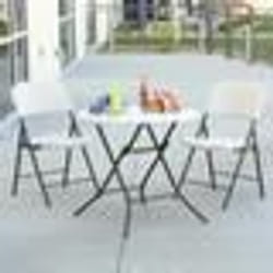 Table de jardin - Bistro - Pliable - HDPE - 84 cm - Blanc - Extérieur