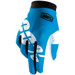 100% iTrack Gants de Motocross, blanc-bleu, taille S pour Hommes