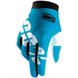 100% iTrack Gants de Motocross, blanc-bleu, taille S pour Hommes