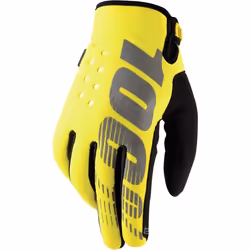 100% Brisker Gants de Motocross, noir-jaune, taille 2XL pour Hommes