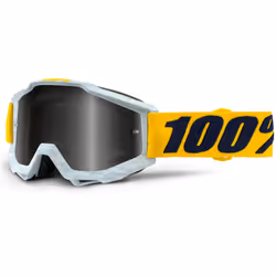 100% Accuri Extra Masques de motocross, blanc-jaune pour Hommes