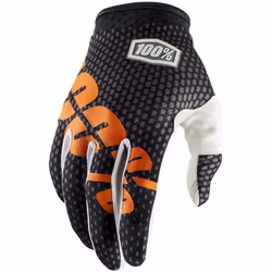 100% iTrack Dot Gants de Motocross, noir-orange, taille S pour Hommes