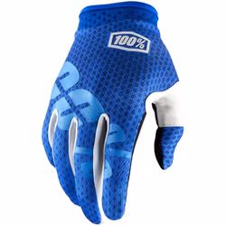 100% iTrack Dot Gants de Motocross, blanc-bleu, taille S pour Hommes