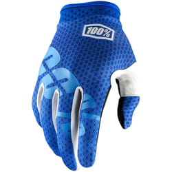 100% iTrack Dot Gants de Motocross, blanc-bleu, taille S pour Hommes