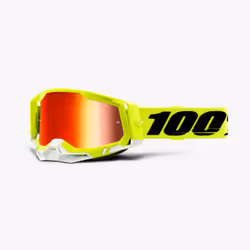 100% Racecraft 2 lunette de sports d'hiver Jaune Unisexe Miroir, Rouge Verres (plats) cylindriques