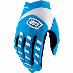 100% Airmatic Gants de vélo, blanc-bleu, taille L pour Hommes