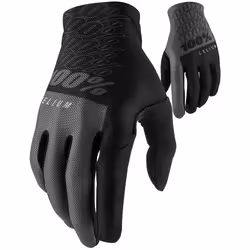 100% Celium Gants de vélo, noir-gris, taille S pour Hommes