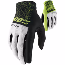 100% Celium Gants de vélo, noir-blanc-jaune, taille XL pour Hommes