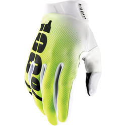 100% Ridefit Korp Gants de vélo, blanc-jaune, taille L pour Hommes
