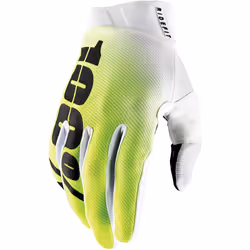 100% Ridefit Korp Gants de vélo, blanc-jaune, taille XL pour Hommes