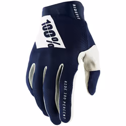 100% Ridefit Gants de vélo, blanc-bleu, taille S pour Hommes