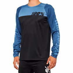 100% R-Core Maillot vélo, noir-bleu, taille L pour Hommes