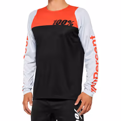 100% R-Core Maillot vélo jeunesse, noir-blanc-rouge, taille S