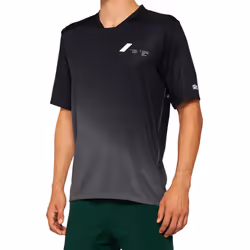 100% Celium Maillot de vélo à manches courtes, noir-gris, taille S pour Hommes