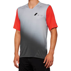 100% Celium Maillot de vélo à manches courtes, gris-rouge, taille S pour Hommes