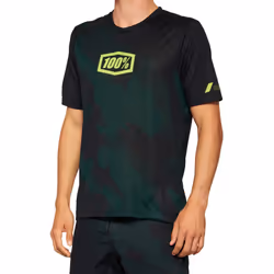 100% Airmatic LE Maillot de vélo à manches courtes, noir-vert, taille S pour Hommes