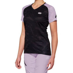 100% Airmatic Black/Lavender Maillot de vélo à manches courtes pour dames, noir-pourpre, taille XL pour Femmes