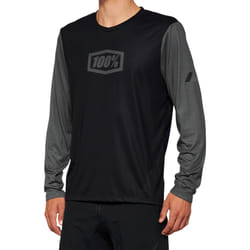100% Airmatic Maillot de vélo à manches longues, noir-gris, taille L pour Hommes