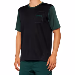 100% Ridecamp Maillot de vélo à manches courtes, noir-vert, taille M pour Hommes