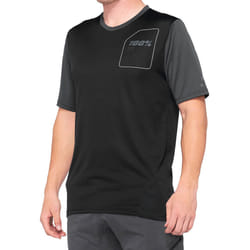 100% Ridecamp Maillot de vélo à manches courtes, noir-gris, taille L pour Hommes