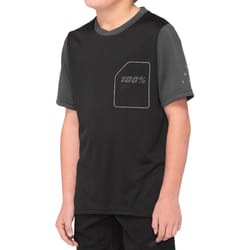 100% Ridecamp Maillot de vélo à manches courtes pour les jeunes, noir-gris, taille S