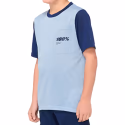 100% Ridecamp Maillot de vélo à manches courtes pour les jeunes, bleu, taille L