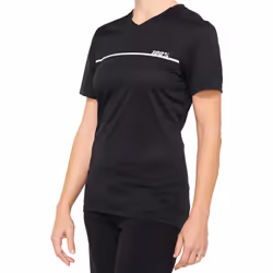 100% Ridecamp Maillot de vélo à manches courtes pour dames, noir-blanc, taille L pour Femmes