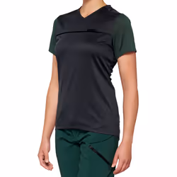 100% Ridecamp Maillot de vélo à manches courtes pour dames, noir-vert, taille M pour Femmes