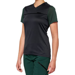 100% Ridecamp Maillot de vélo à manches courtes pour dames, noir-vert, taille M pour Femmes