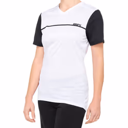 100% Ridecamp Maillot de vélo à manches courtes pour dames, noir-blanc, taille L pour Femmes