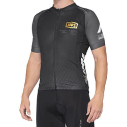 100% Exceeda Maillot de vélo à manches courtes, noir-gris, taille M pour Hommes
