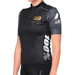 100% Exceeda Maillot de vélo à manches courtes pour dames, noir-gris, taille L pour Femmes