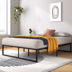 Zinus Lorelai Lit 120x190 cm - Structure de lit 35.5 cm de Haut avec Rangement sous Le lit - Structure de lit à Plateforme en ...