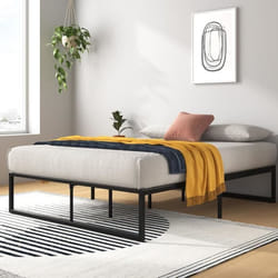 Zinus Lorelai Lit 120x190 cm - Structure de lit 35.5 cm de Haut avec Rangement sous Le lit - Structure de lit à Plateforme en mét