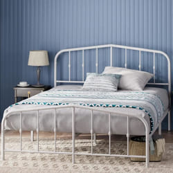 Lit double en métal - ZINUS - Heidi - 140 x 190 cm - Blanc - Élégant et intemporel