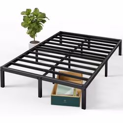 Zinus Structure de lit avec Plateforme Elias en métal36 cm de HautCompatible avec tête de litSupport en AcierMontage Facile