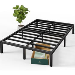 Zinus Structure de lit avec Plateforme Elias en métal36 cm de HautCompatible avec tête de litSupport en AcierMontage Facile