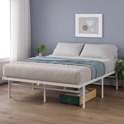 Zinus - Mateo Lit 2 personnes, Lit 140x190 cm, Cadre de lit en métal avec des lattes en métal, Hauteur 35.5 cm, Facile à Assembler
